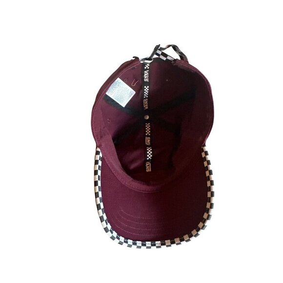 Vans Maroon & Checkered Strapback Hat - Picture 4 of 5